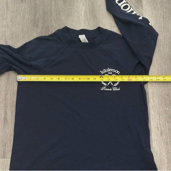 Lululemon Layered Long Sleeve TShirt Tennis Club True Navy Performance 4 - Picture 7 of 8